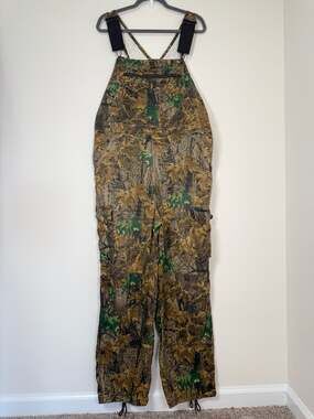 Bear River Camo Hunting Bib Overalls 100% Cotton Cargo Mossy Oak 40x30 Workwear